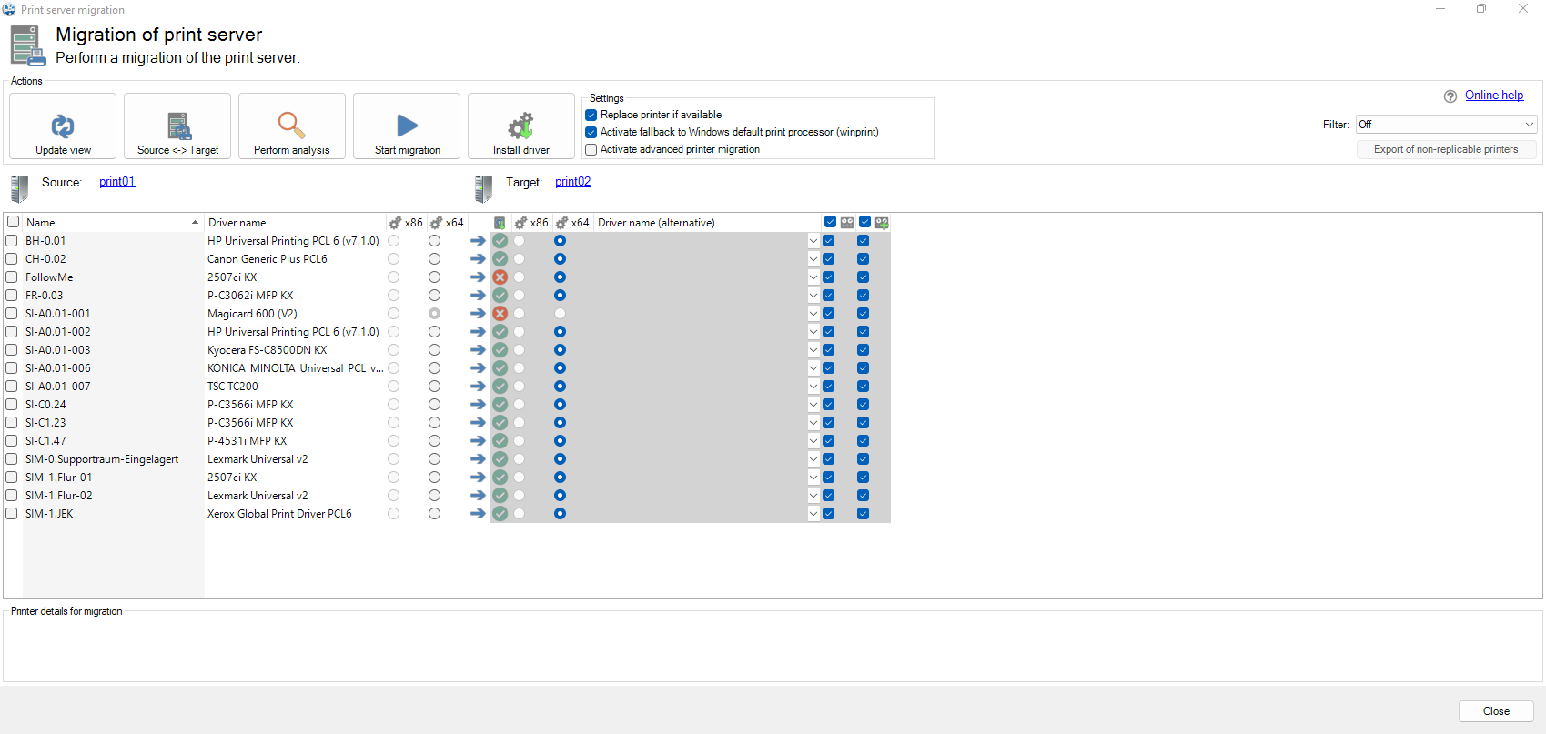 Print server migration
